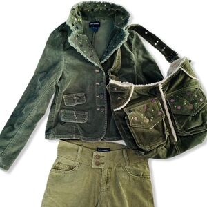 sally Mac Green Corduroy sequin Jacket